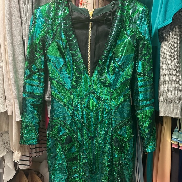 Gorgeous Balmain x HM green sequin dress size 4 - Picture 7 of 10